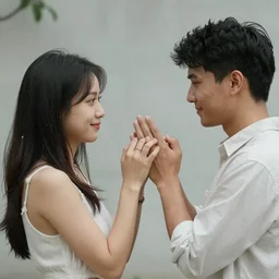 the couple make a promise in front of Cupid