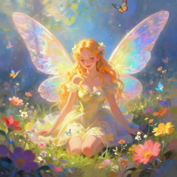 wonderdream faeries lady feather wing digital art painting fantasy bloom vibrant keane glen apterus sabbas guay rebecca illustration character design concept colorful joy atmospheric lighting butterfly