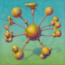 a beautiful nuclear bonds painting by artgerm and alex grey and wes anderson and spike jonze, trending on artstation