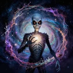 galaxy bender experiencing the quantum field, elevated consciousness, beautiful astrological neural network, matte painting and tim burton comic book art, twist of time, realistic, trending on artstation, sharp focus, depth of field, cinematic composition, physics splashes of colors, science fiction, highly detailed