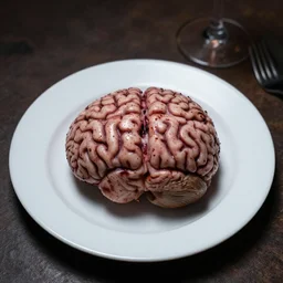zombie serving brain on a plate