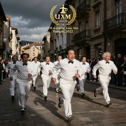 the running of the screaming kim jong uns in pamplona spain