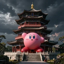 defenestration of kirby in a traditional chinese tower