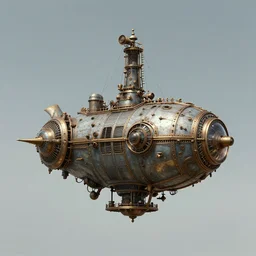 steampunk tardigrade airship, high detail, octane render, 8k