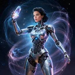 opening of the universe's 1 0 th dimension unlocking gravity and momentum, mila kunis cyborg warrior, intricate