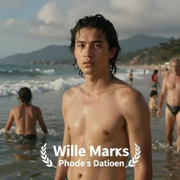 people bathing on the beach.