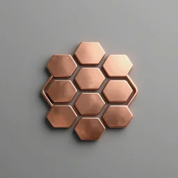 logo design for a health centre, with the shape of bee hive, copper colour