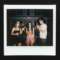 scary house party, surreal, polaroid, color
