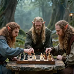 elves playing chess in rivendell