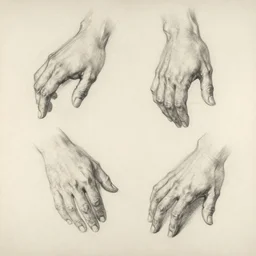 artist sketches gesture poses sketches of hands by George Bridgman