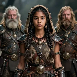 detailed ultrarealistic photography front medium shot of postapocalyptic, cyberpunk ethnic rustic girl dejah thoris warrior leyendecker, norman rockwell, greg rutkowski, jim henson artstation cinematic, vray game of thrones, lord of the rings
