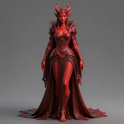 full length complex 3 d hyper realistic smooth ultra sharp render of a gorgeous!! red skin robed princess demoness sorceress woman | beatiful demon girl | d & d, medieval, fantasy | intricate, high quality | art by oh jinwook + 吵 集 仁 儿 on artstaion + takeshi obata + alphonse mucha + wlop + artgerm