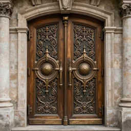 hyper realistic ornate sci - fi double door by darek zabrocki