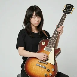 real-life Yui from k-on with Gibson Pre-'08 Les Paul Standard, a still of a Japanese music movie