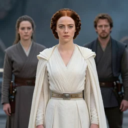 emma stone as princess leia in star wars, by magali villeneuve and jean - baptiste monge