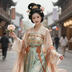 a beautiful princess in Chinese tang Dynasty style with peony, muted tones, fashion illustration, by NCSOFT, metropolitan high detailed, anime style, macoto+botw, HIGHLYPWM, holographic:1, artbreeder:1, trending on twitter and artstation and pinterest by krenzcushart:1 and rei_17 and atey ghailan and askziye and ventuspluma and Bukurote and Ryota-H