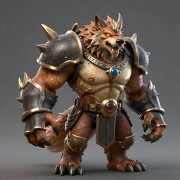 Rayman legends boss, A baddass wolf, character design,  in the style of michael ancel, Ruan Jia and Mandy Jurgens and Greg Rutkowski, trending on Artstation, award winning, unreal engine, octane render W 1024