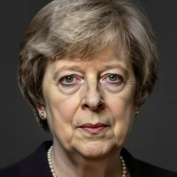 portrait of theresa may!!!!!!!!!!!!!!!!!!!!!!!!!!!, detailed face, detailed painting, epic lighting, by ilya repin, phil hale and kent williams