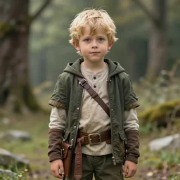 a young boy thief with blonde hair wearing fantasy clothes, safely art by christophe vacher