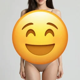 a sultry emoji, extremely flirty and kinky emoji woman