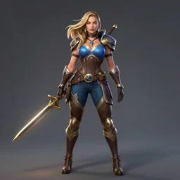 Margot Robbie as a league of legends character full body