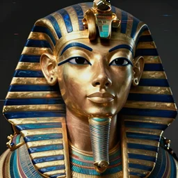 close up portrait of a pharaoh, by bruce gilden and trent parke, old film glitch overlay