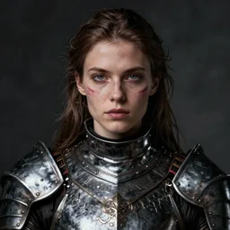 portrait, a beautiful female human knight, dramatic lighting, strong imposing appearence, highly detailed face, scarred, donato giancola, jc leyendecker, artemisia gentileschi, smooth, intricate, highly detailed, high fantasy