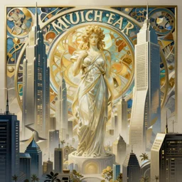 cyberpunk city designed by Mucha,photorealistic,artstation,highly details
