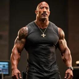 Dwayne Johnson as a Fall Guys character, dramatic, cinematic