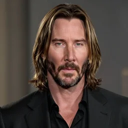 A still of Keanu Reeves as John Constantine with blond hair, award winning photo, unreal engine, highly detailed features