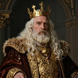 a mighty king, in the sryle of Terry Gilliam,