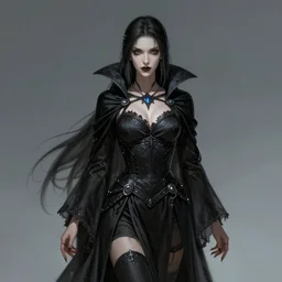 dark sorceress full view, highly detailed, wlop style, artstation, concept art, soft light, sharp focus, illustration, character design