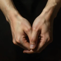 two hands connected via the thumb highly detailed, dramatic lighting, concept art by caravaggio and greg rutkowski and artgerm