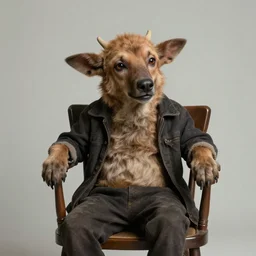 portrait of a khatapa sitting on a chair, cute, hilarious, light - hearted, highly detailed, funny, hahahaha, by david cronenberg, found on artstation, hyperrealistic digital art