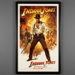 science fiction 1 9 8 6 poster for indiana jones directed by ridley scott. oil on canvas. print.