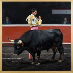 painting of mexican bullfighter on a black velvet