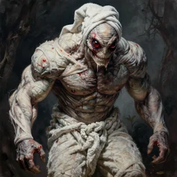 Haunting horrifying detailed painting of a huge muscular hulking extraterrestrial flowing towel monster made of cloth, and bloodshot eyeballs, hyper detailed, trending on Artstation