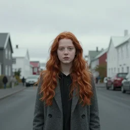 reykjavik is the capital and largest city of iceland in style of the game life is strange witha very long red hair teen age girl - 4