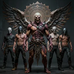 8 k portrait of scary masked radioactive ghoul of nazareth by craig mullins, ilya kuvshinovl, muscular, beautiful, krenz cushart, epic, german engineering, artgerm trending on artstation by edward hopper and dan mumford and wlop and rutkovsky, giant mandala wings