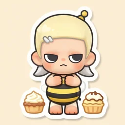 cute miss mascot sorba © ba © sorba © ba © vanillite food sticker art, cronobreaker, beeple game icon
