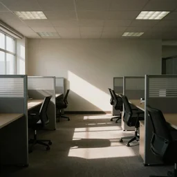 empty 90s cubicle office