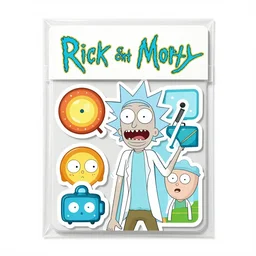 A sticker pack of Rick and Morty, digital art, vector image, illustrator, 8k resolution