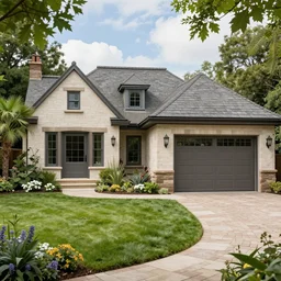 exquisite garden with garage