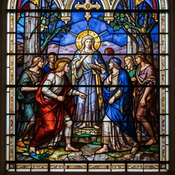 still of glass work of walter white in stained glass, scene set in a church, biblical, church of walter white, mythological, by harvey littleton, by vera liskova, by lino tagliapietra, by dale chihuly, beautiful composition