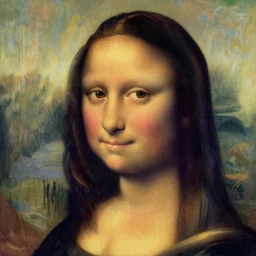 beautiful tan mexican woman, landscape, prominent rosy cheek bones, black hair and brown eyes, monet and da vinchi art style,