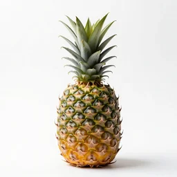 baroque pineapple, photorealistic, isolated on a pure white background, centered, entire object in frame, sharp focus, soft studio lighting