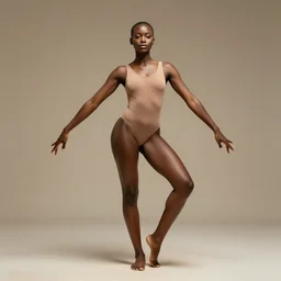 african skin sia furler wearing a skin colored leotard full body artistic dinner photoshoot, no crop