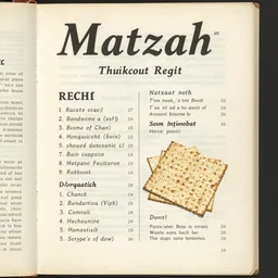 1940s recipe book cover with recipes for matzah