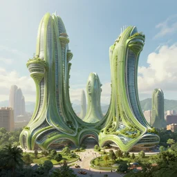 A professional digital painting of organic architecture buildings, by Greg Rutkowski and James Gurney, trending on Artstation, green architecture, futuristic, ultra detail, octane render