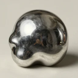 rembrandt painting of a chrome blob